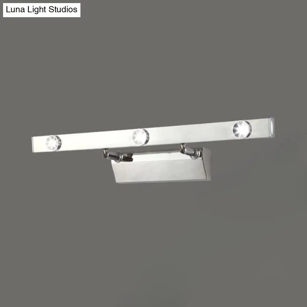 Led Bathroom Vanity Lamp With Stainless Steel Shade - Chrome Wall Light Fixture Warm/White