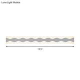 Led Bathroom Vanity Light With Wave Acrylic Shade: 16/19.5 Wide White Wall Sconce In Warm/White