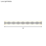 Led Bathroom Vanity Light With Wave Acrylic Shade: 16/19.5 Wide White Wall Sconce In Warm/White