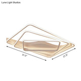 Led Bedroom Ceiling Lamp With Acrylic Shade: Warm/White Light White/Brown Design