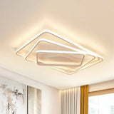 Led Bedroom Ceiling Lamp With Acrylic Shade: Warm/White Light White/Brown Design White / 31.5’