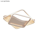 Led Bedroom Ceiling Lamp With Acrylic Shade: Warm/White Light White/Brown Design