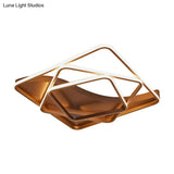 Led Bedroom Ceiling Lamp With Acrylic Shade: Warm/White Light White/Brown Design