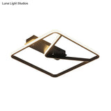 Led Bedroom Ceiling Light: 18’/23.5’ W Simplicity Black Flush Mount With Aluminum Frame In
