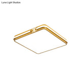 Led Bedroom Ceiling Light - Simple Black/Gold Flush Mount Square Acrylic Shade Warm/White