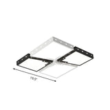 Led Bedroom Ceiling Light: Square Black Acrylic Shade Flush Mount Warm/White Light 19.5/23.5 Width