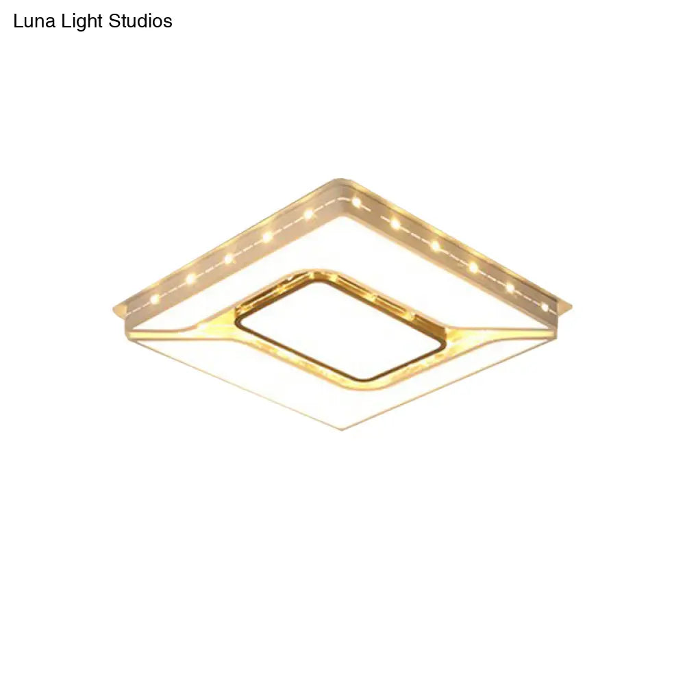 Led Bedroom Ceiling Light With Acrylic Shade - White Flush Mount In White/Warm (19.5’/23.5’ W)
