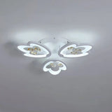 Led Bedroom Flush Light With Leaves Acrylic Shade - 3/5/9 - Light Options White Ceiling Lamp In