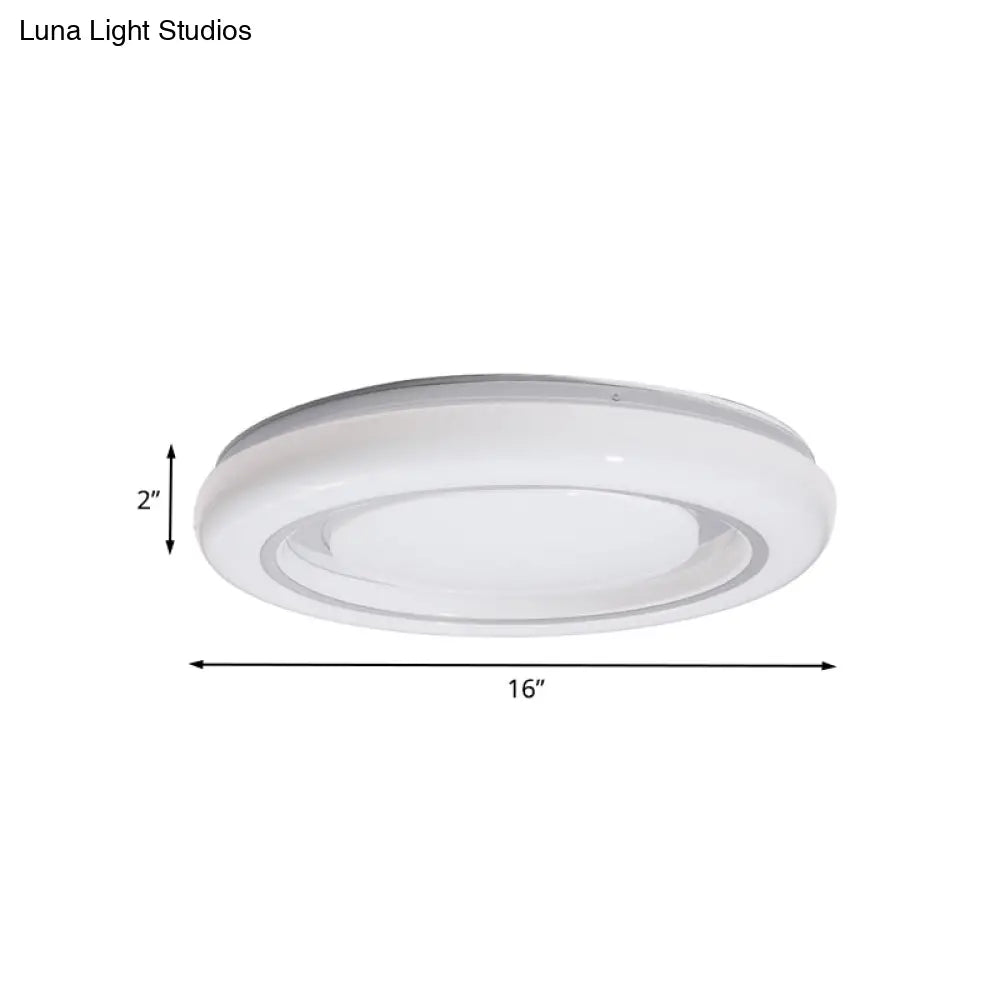 Led Bedroom Flushmount Ceiling Lamp Modern Black And White Circle Acrylic Shade Warm/White Light