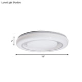 Led Bedroom Flushmount Ceiling Lamp Modern Black And White Circle Acrylic Shade Warm/White Light