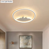 Led Bedroom Flushmount Ceiling Light With Ring And Acrylic Shade In White/Warm - Modern Design