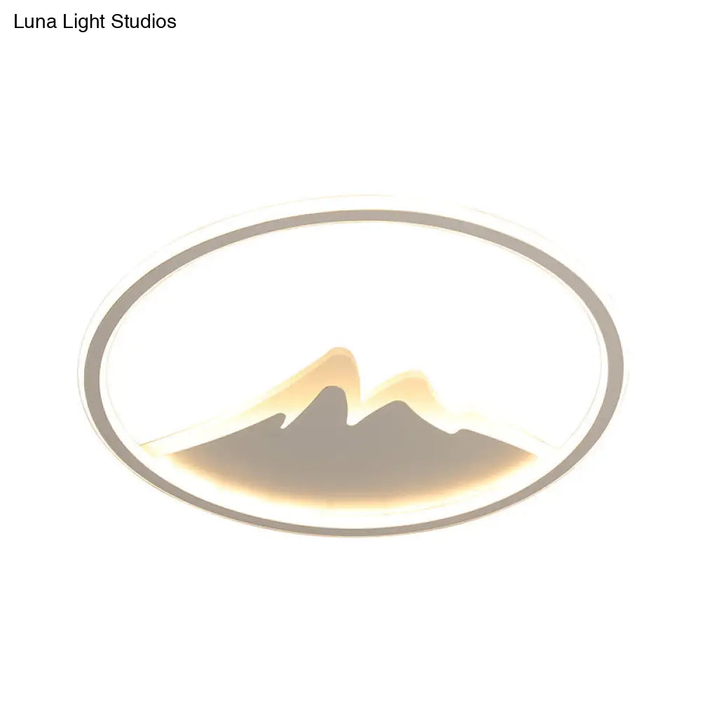 Led Bedroom Flushmount Ceiling Light With Ring And Acrylic Shade In White/Warm - Modern Design