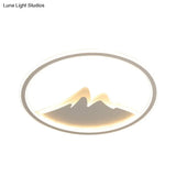 Led Bedroom Flushmount Ceiling Light With Ring And Acrylic Shade In White/Warm - Modern Design