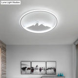 Led Bedroom Flushmount Ceiling Light With Ring And Acrylic Shade In White/Warm - Modern Design