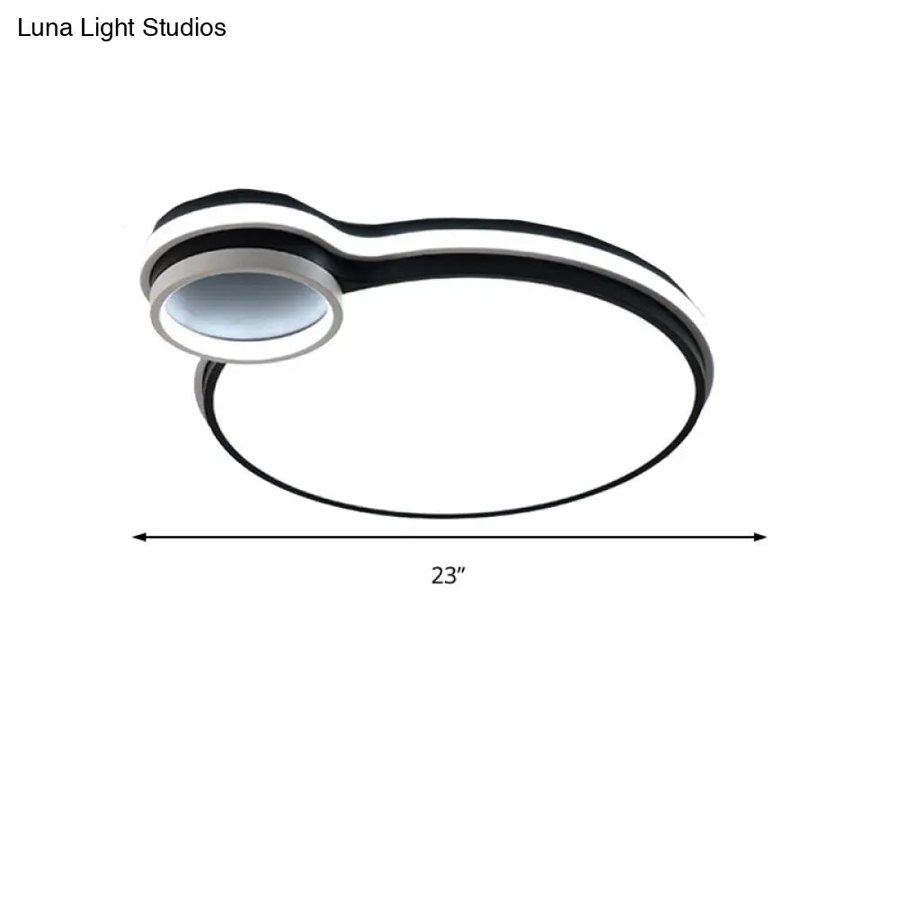 Led Bedroom Flushmount Lighting | 19’ Or 23’ Black & White Round/Square Shape Acrylic Shaded