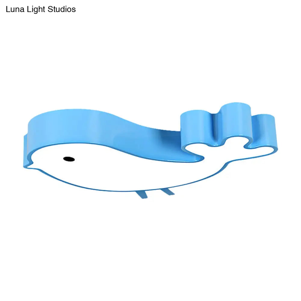 Led Bird - Like Flush Light Fixture With Acrylic Shade - Cartoon Style Blue/Pink/Yellow Finish
