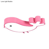 Led Bird - Like Flush Light Fixture With Acrylic Shade - Cartoon Style Blue/Pink/Yellow Finish