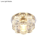 Led Blossom Flush Mount Clear K9 Crystal Ceiling Lamp For Living Room In Multi Color
