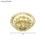 Led Blossom Flush Mount Crystal Ceiling Light Fixture - Warm/White For Hallway