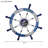 Led Blue Flush Light Fixture For Nursery – Acrylic Rudder Mount Spotlight Mediterranean Style