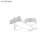 Led Cartoon Plane Flush Mount Ceiling Light With Acrylic Shade - Red Pink And Blue