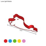 Led Cartoon Seal Ceiling Light With Colorful Acrylic Shade - Flush Mount Fixture