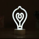 Led Cartoon Table Lamp With Battery Operation And Plastic Shade - White Bulb Shape
