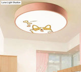 Led Ceiling Lamp Cartoon Kids Boy Girls’ Room Round Multicolor 18W Surface Mounted Lighting Fixtures