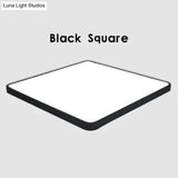 Led Ceiling Light Modern Panel Lamp Lighting Fixture Surface Mount Flush Remote Control Black Square