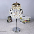 Led Chrome Crystal Globe Table Lamp With Dimmer - Modern Style Clear/Champagne Clear
