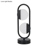 Led Circular Book Light: Contemporary Night Table Lamp White/Black Warm/White Light