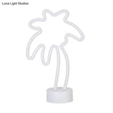 Led Coconut Tree Table Lamp With Simplistic White Night Lighting For Kids Room