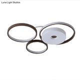 Led Coffee Flush Mount Ceiling Light With Minimal Acrylic Shade In White 16’/19.5’ Wide