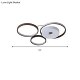 Led Coffee Flush Mount Ceiling Light With Minimal Acrylic Shade In White 16’/19.5’ Wide