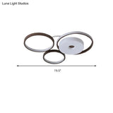 Led Coffee Flush Mount Ceiling Light With Minimal Acrylic Shade In White 16’/19.5’ Wide
