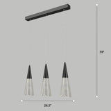 Led Cone Multi Pendant Ceiling Light - Modern Novelty Suspension For Dining Room 3 / Black Linear