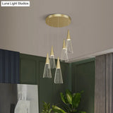 Led Cone Multi Pendant Ceiling Light - Modern Novelty Suspension For Dining Room