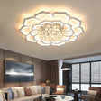 Led Crystal Ceiling Light Fixture - Simple White Flushmount With Acrylic Shade In Warm/White