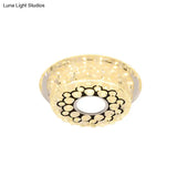 Led Crystal Ceiling Light With Bubble Pattern - Modern Flush Mount Fixture