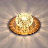 Led Crystal Corridor Ceiling Light - Modern Doughnut Flush Mount Design Tan / Warm