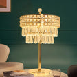 Led Crystal Teardrop Nightstand Lamp For Bedroom - Elegant Gold Night Lighting