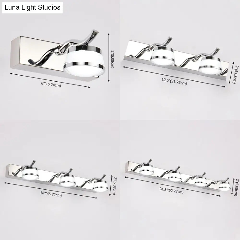Led Crystal Vanity Mirror Lights - Modern Stainless Steel Bathroom Sconce