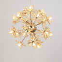 Led Dandelion Chandelier: Crystal Flower Pendant Light For Living Room 18 / Gold