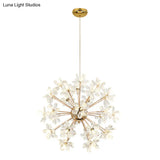 Led Dandelion Chandelier: Crystal Flower Pendant Light For Living Room
