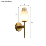 Led Diamond Wall Lamp: Sleek Brass 1-Head Fixture With Clear Glass - Perfect For Bedside