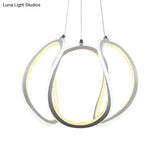 Led Dining Room Ceiling Pendant - Minimalist Acrylic Chandelier With Warm/White Light