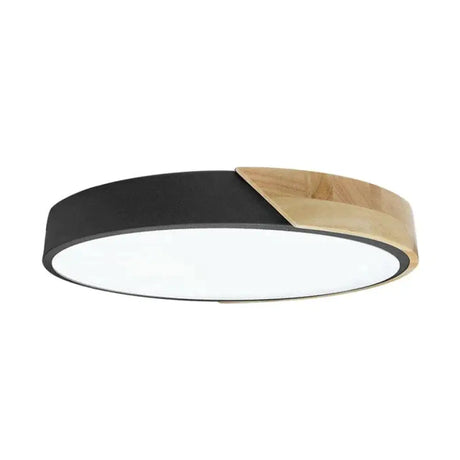 Led Discolor Ceiling Lamp Acrylic Wooden Round Multicolor 18W Surface Mounted Lighting Fixtures