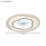 Led Flower Acrylic Flush Mount Bedroom Light With White Shade - 3 Sizes & Options
