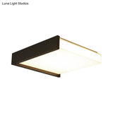 Led Flush Ceiling Light For Bedroom - 16’/19.5’ Wide Black/White With Warm/White And Brick
