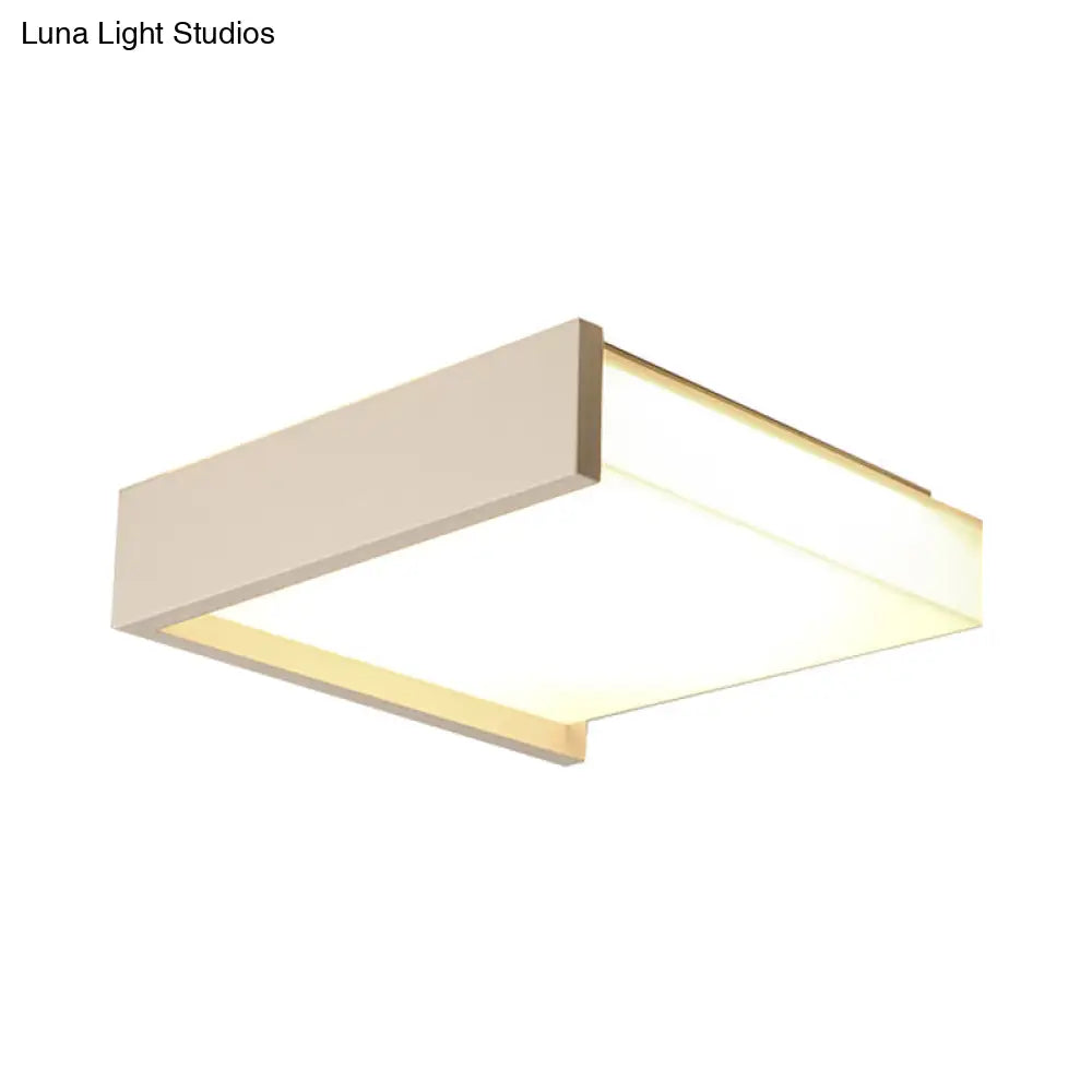Led Flush Ceiling Light For Bedroom - 16’/19.5’ Wide Black/White With Warm/White And Brick